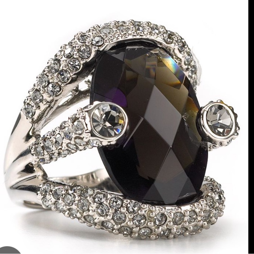 ABS by Allen Schwartz Women's Large Stone Pave Ring